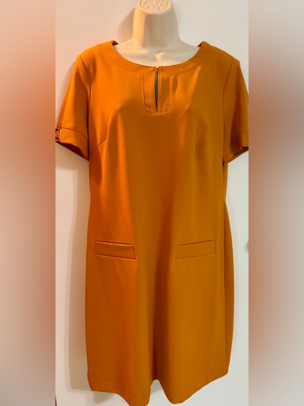 Tommy Hilfiger Orange Short-Sleeve Shift Dress